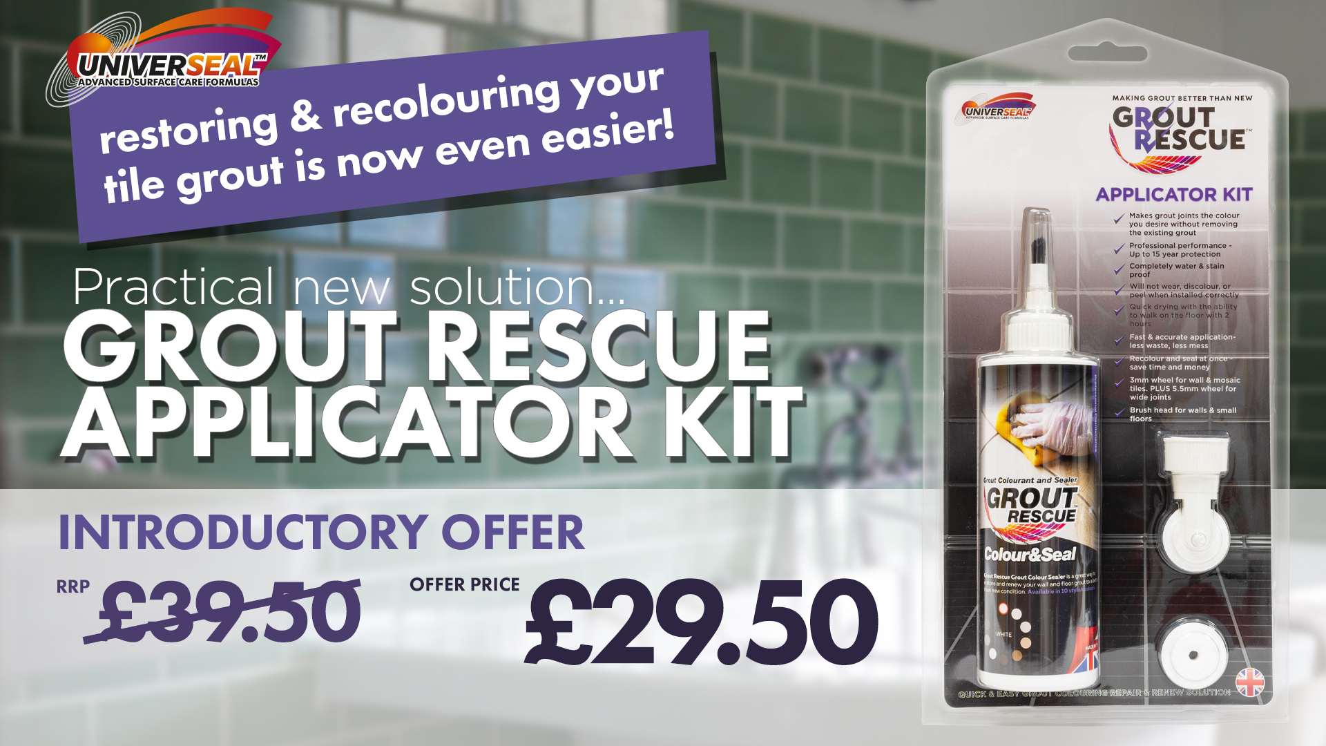 Universeal Grout Rescue Applicator Kit Introductory Offer