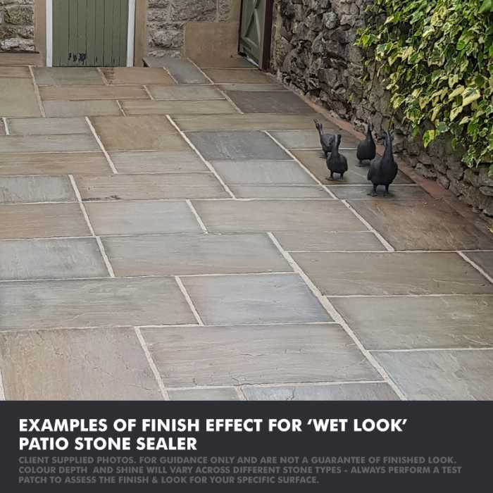 Universeal patio stone sealer wet look finish - client example