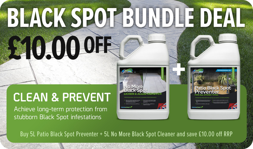Buy 5L Patio Black Spot Preventer With 5L No More Black Spot Cleaner as a bundle and save £10