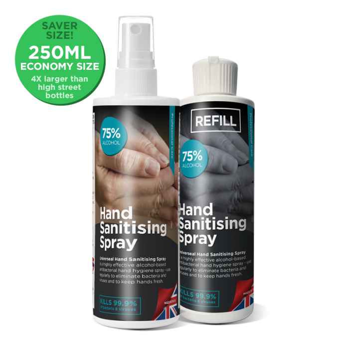 Hand Sanitising Spray | (75% alcohol) 250ml Economy Format