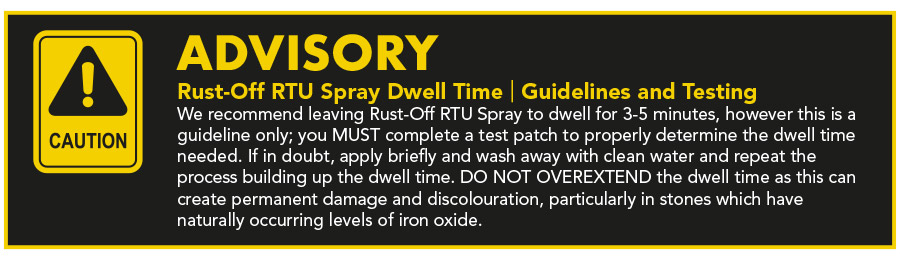 Rust-off RTU Spray: guidance on dwell time testing